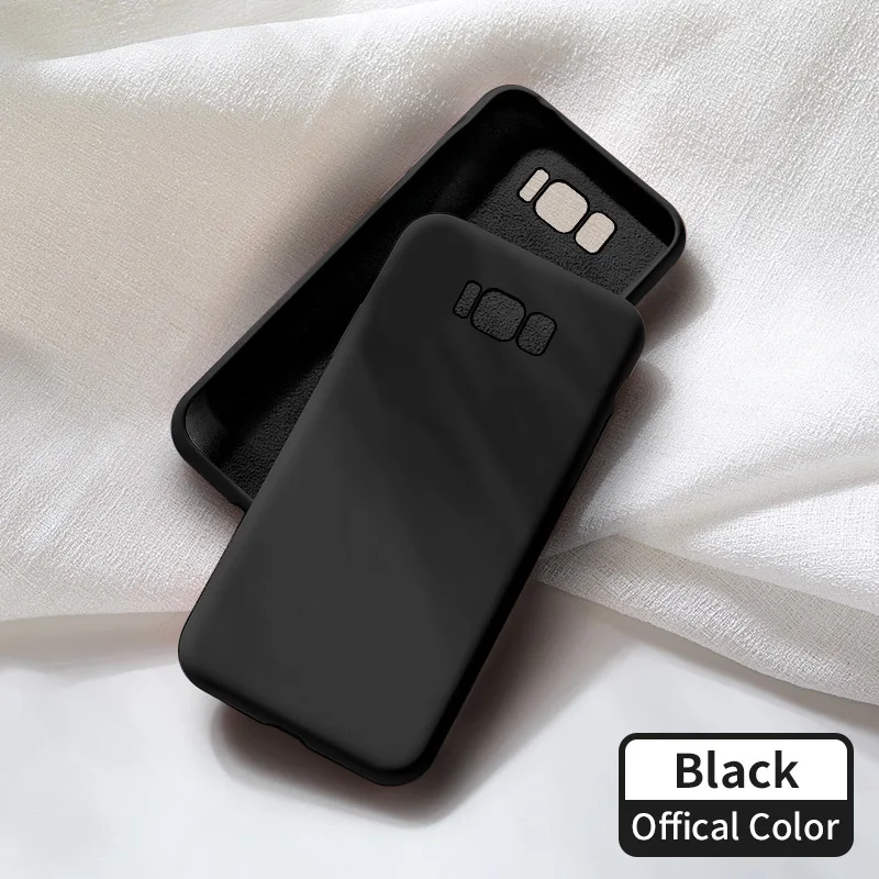 Black Жидкий силиконовый чехол для samsung Galaxy Note 8 9 A10 A20 A40 A50 A70, однотонный Прозрачный Бампер для samsung S8 S9 S10 - Цвет: Black