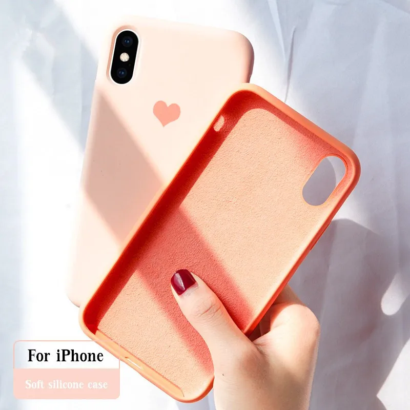 Официальный жидкий Мягкий силиконовый чехол из микрофибры для iphone 11 PRO MAX x xs max xr 7 8 6s Plus Funda Candy TPU Love Logo Cover
