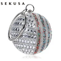 Sekusa вечерние клатчи Корона Стразы вечерние сумки кошелек сумка для свадьбы бриллианты леди кошелек мини Вечерние сумки