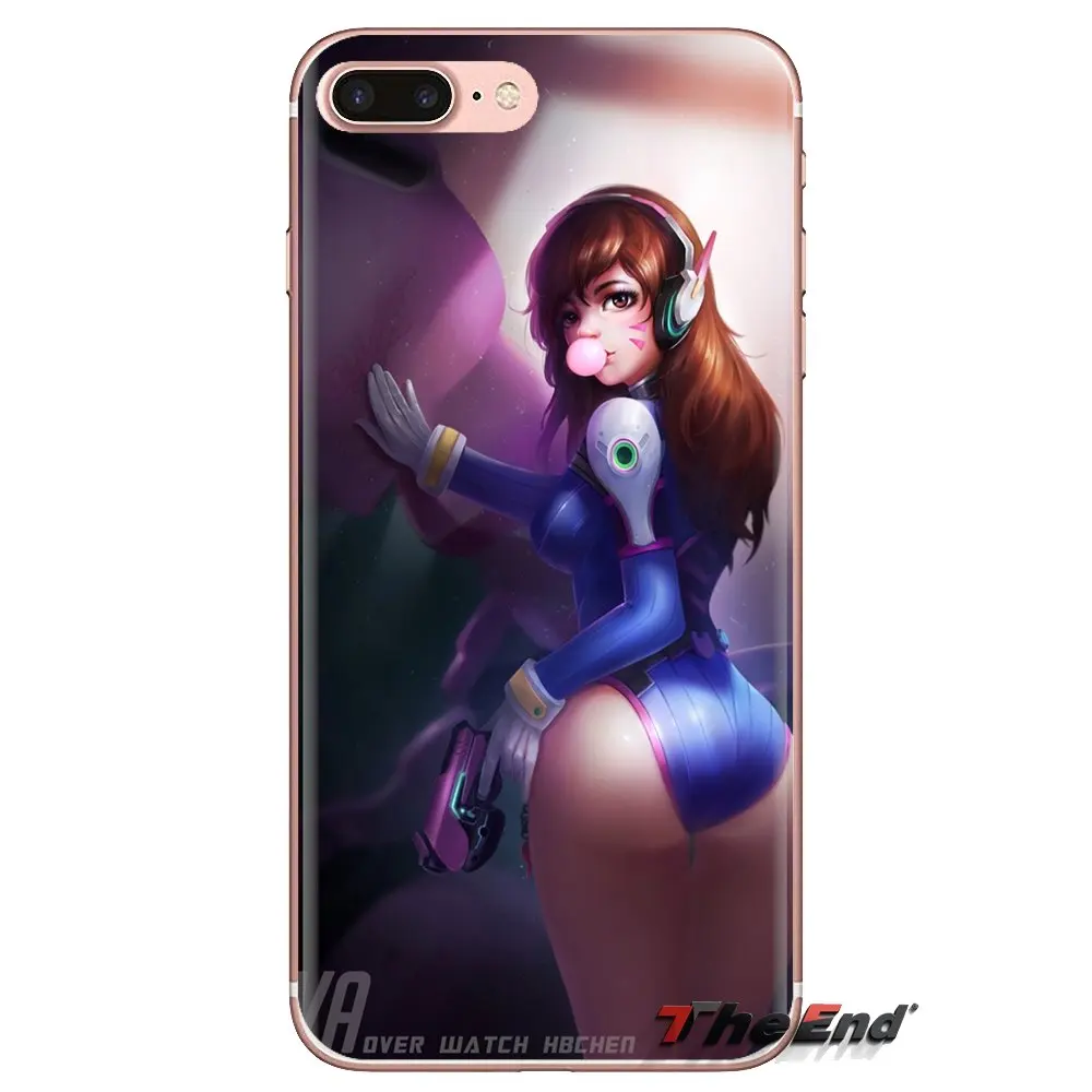 artwork Beanie bubblegum D.Va For Samsung Galaxy S3 S4 S5 Mini S6 S7 Edge S8 S9 S10 Plus Note 3 4 5 8 9 Transparent TPU Bag Case |