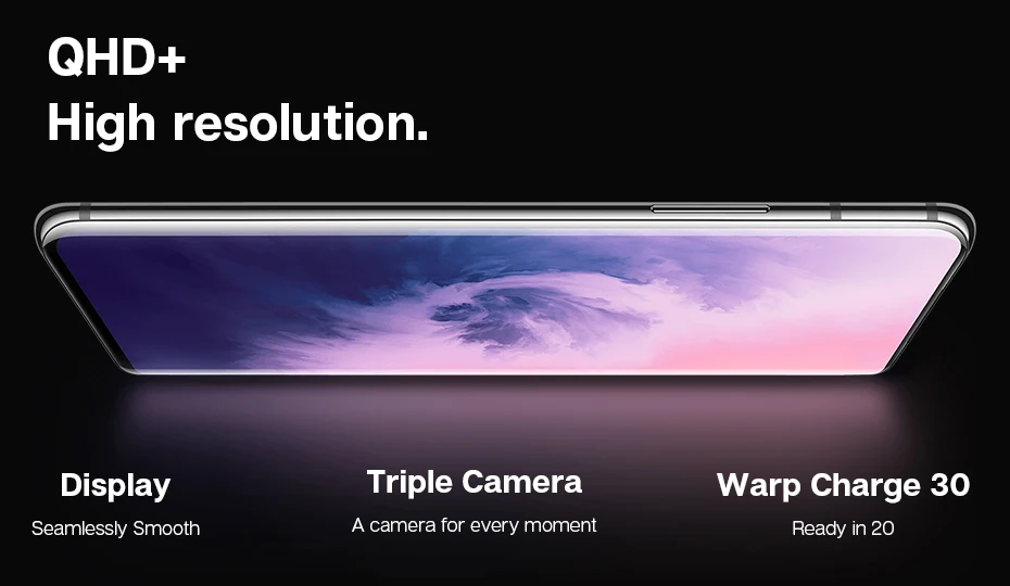 Смартфон Oneplus 7 Pro с глобальной прошивкой, 6 ГБ, 128 ГБ, 6,67 дюйма, 48мп, тройная камера, 30 Вт, зарядное устройство, NFC, 4000 мА/ч, Snapdragon 855, AMOLED экран