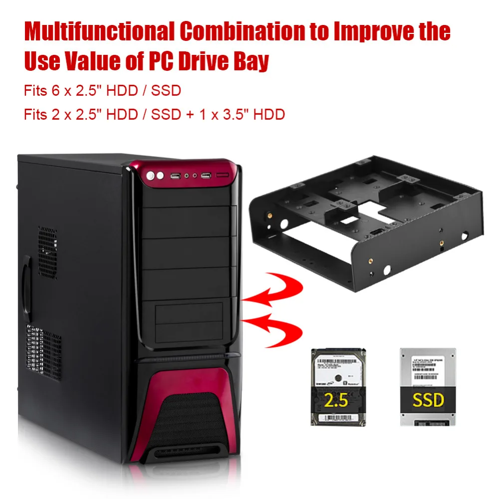 Монтажный кронштейн для компьютера OImaster 2 5 &quot/3 5&quot HDD / SSD до 25&quot|ssd to hdd|ssd ssdhdd ssd |