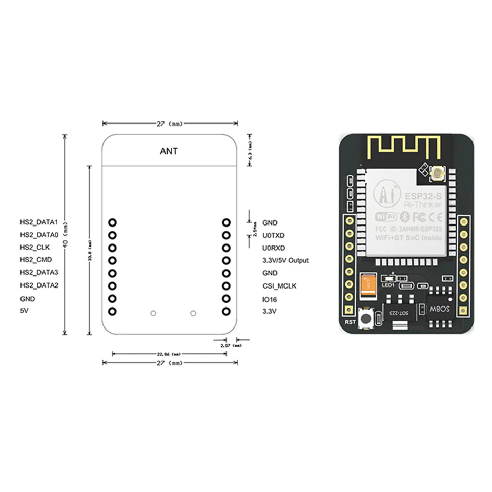 1 шт. ESP32-CAM WiFi модуль ESP32 серийный к WiFi ESP32 CAM макетная плата 5 в Bluetooth с OV2640 модуль камеры