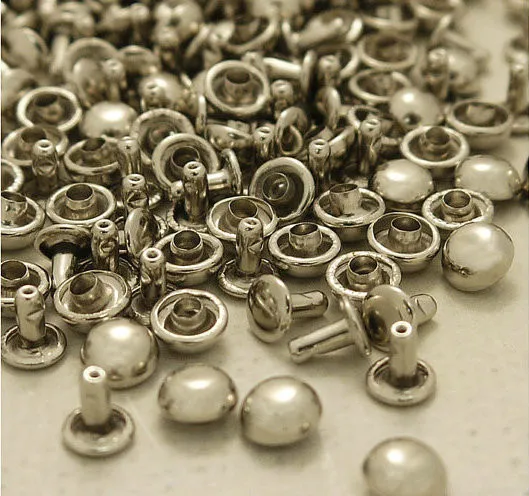 

12mm Ball Cap Double Headed Silver Plated Metal Rivets, Pack of 1000 Sets.