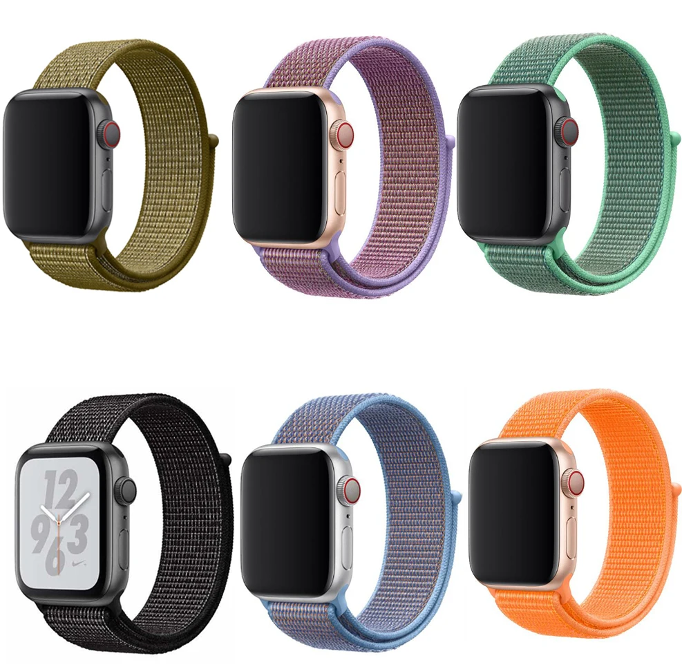 Горячая распродажа! Спортивная петля для apple watch 38 мм 42 40 44 плетеный нейлоновый
