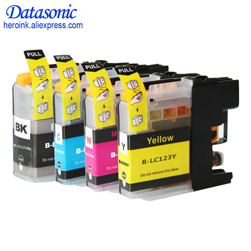 

4pcs ink cartridge for brother LC121 LC123 LC125 LC127 LC129 DCP-J132W/J152W J172 J552 J752 J4110 J6520 J4710 printer full ink