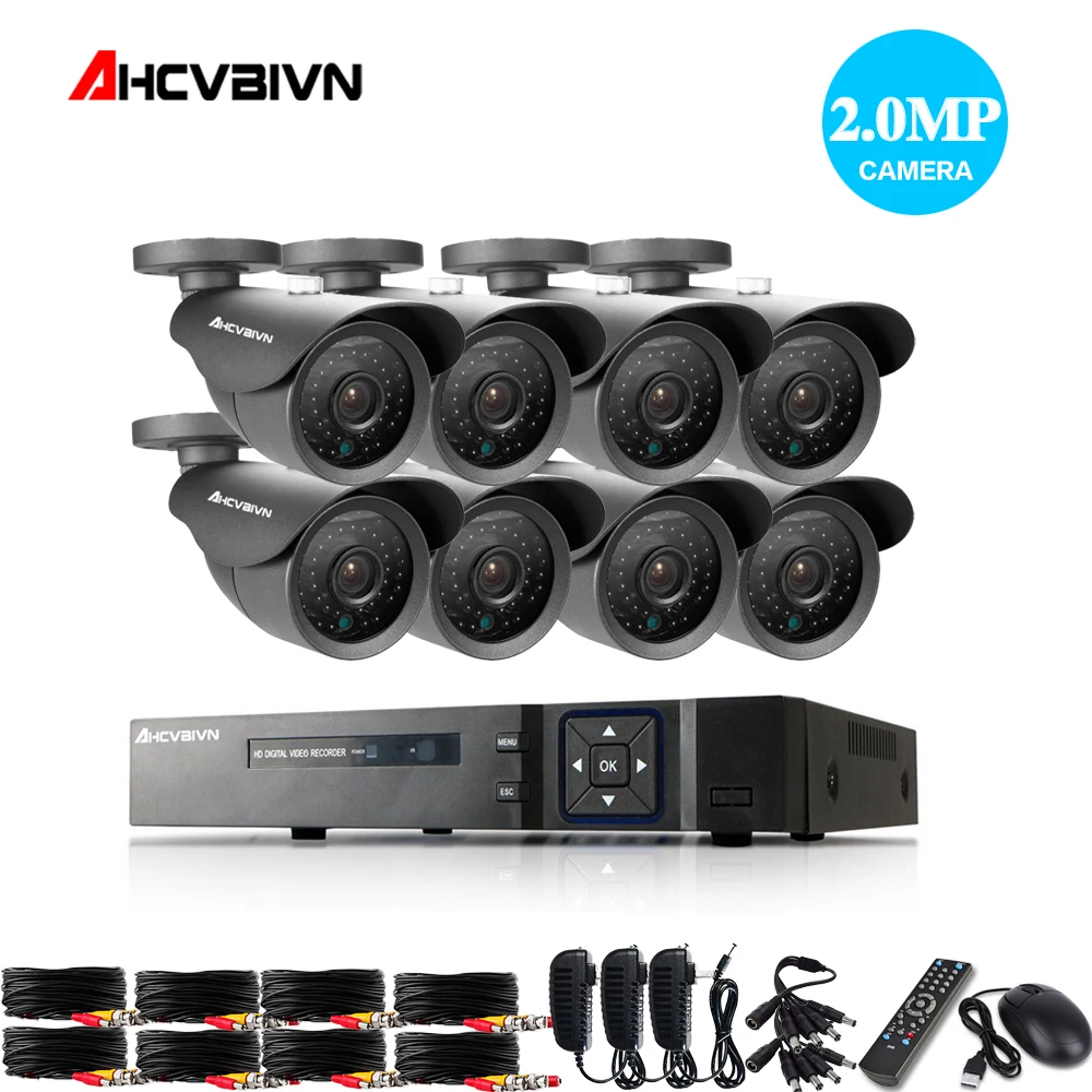 1080P HDMI CCTV 8CH AHD DVR 2 0 мегапикселей Улучшенная ИК Камера Безопасности 3000TVL купольная