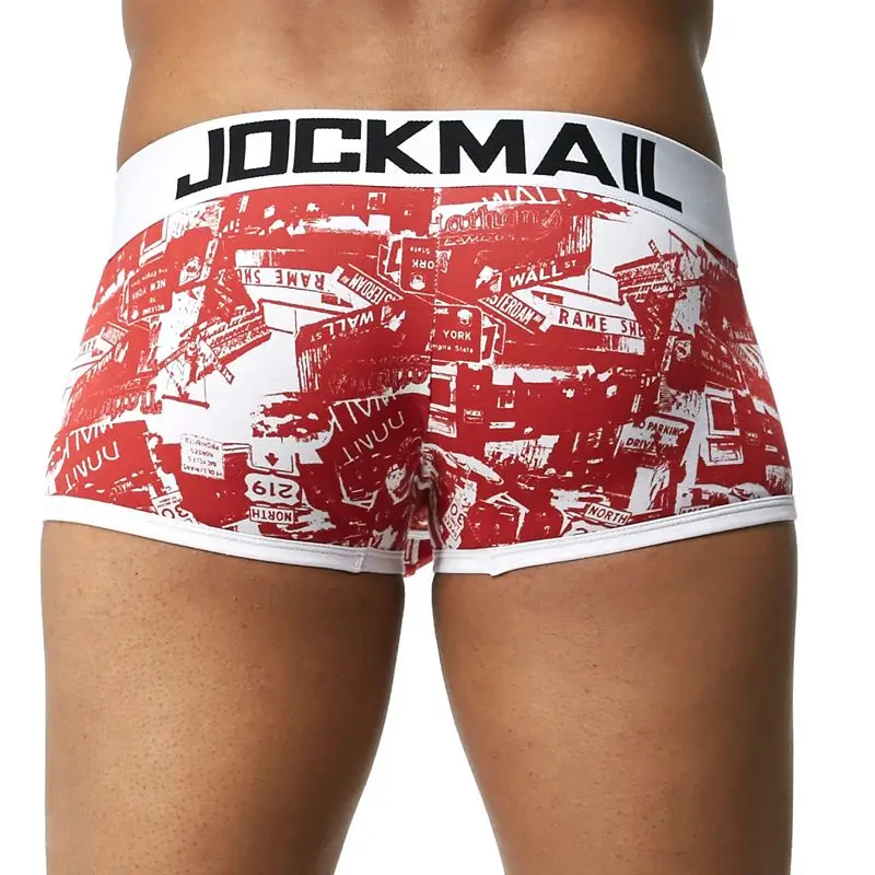 JOCKMAIL, боксеры, дышащее хлопковое сексуальное мужское нижнее белье, u-образный выпуклый мешочек, мужское нижнее белье, натуральный принт с героями мультфильмов, Молодежные трусы-боксеры для больших мальчиков