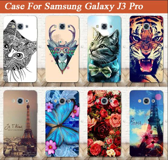 Чехол для Samsung J3 Pro модный жесткий чехол из поликарбоната С Рисунком Тигра совы