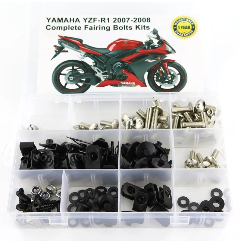 

Подходит для Yamaha YZF-R1 YZF R1 2007 2008 мотоциклетные полные Обтекатели болты комплекты шайба крепежные зажимы винты гайка сталь