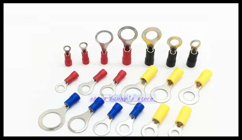 200 шт./лот RV5.5-4 Yellow 12-10 AWG 4-6 мм2 изолированная кольцевая Клемма коннектор для кабеля
