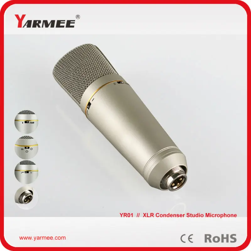 Задний конденсаторный микрофон eletret ручной XLR с алюминиевой коробкой YR01|condenser