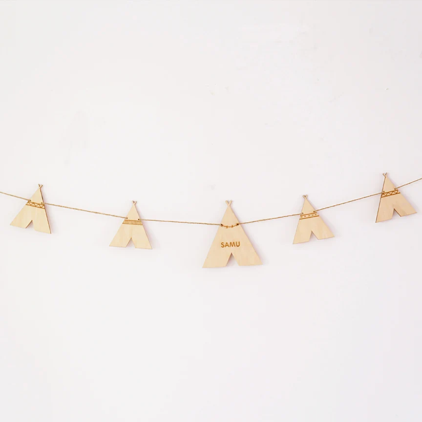 Лазерная гирлянда для прорезывания зубов на заказ декор детей баннер в виде