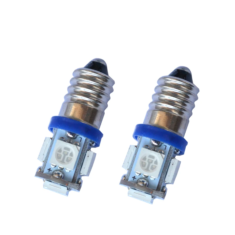 10 шт./лот E10 6 в винтовая лампочка сигнальная 5 SMD 5050 LED 5smd 5led приборы чистый белый