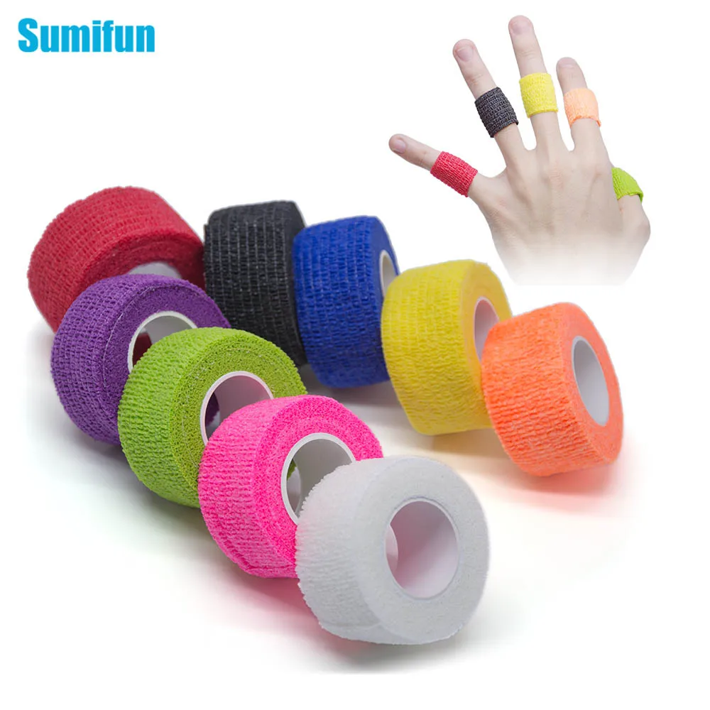 Sumifun 8 штук пакет самоклеющийся бандаж нетканый сплоченный 2 5*450 см спортивный