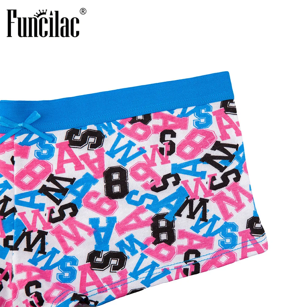Женские трусы шорты FUNCILAC нижнее белье из хлопка с буквенным принтом сексуальное