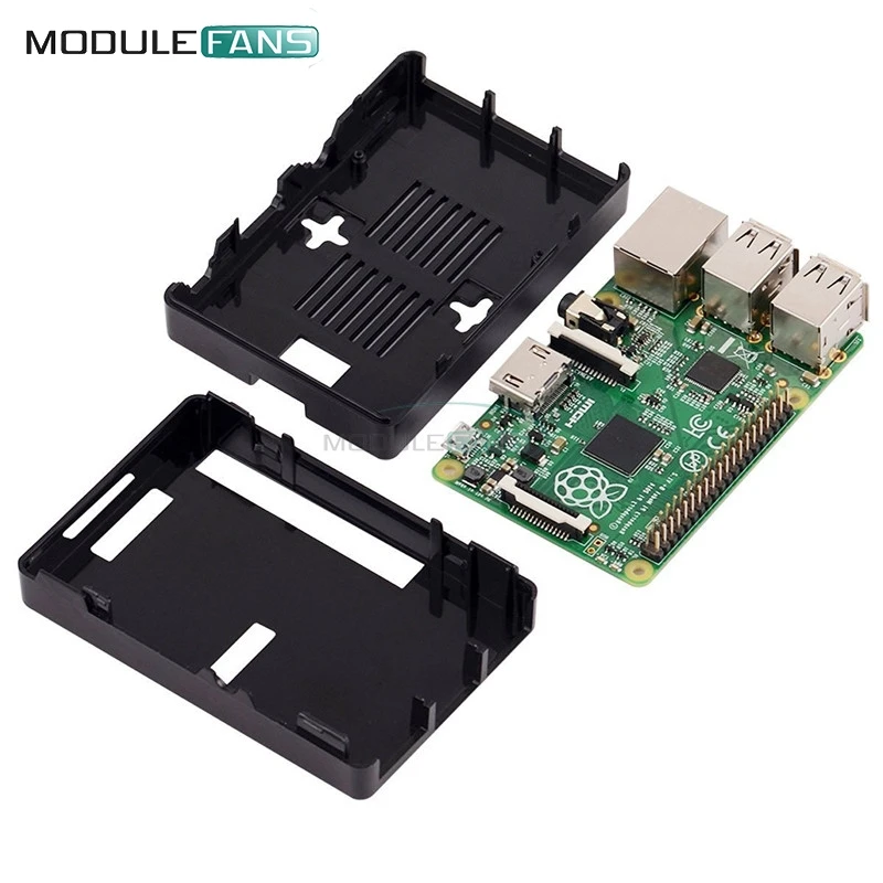 ABS V2 Case Enclosure to All Ports for Raspberry Pi 2 Model B Black/Transparent | Электронные компоненты и - Фото №1