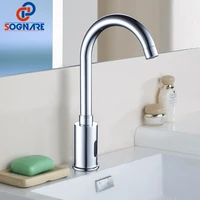 sognare basin bathroom faucet automatic infrared hands touch free sensor faucets hot cold mixer battery power bath sink tap d214