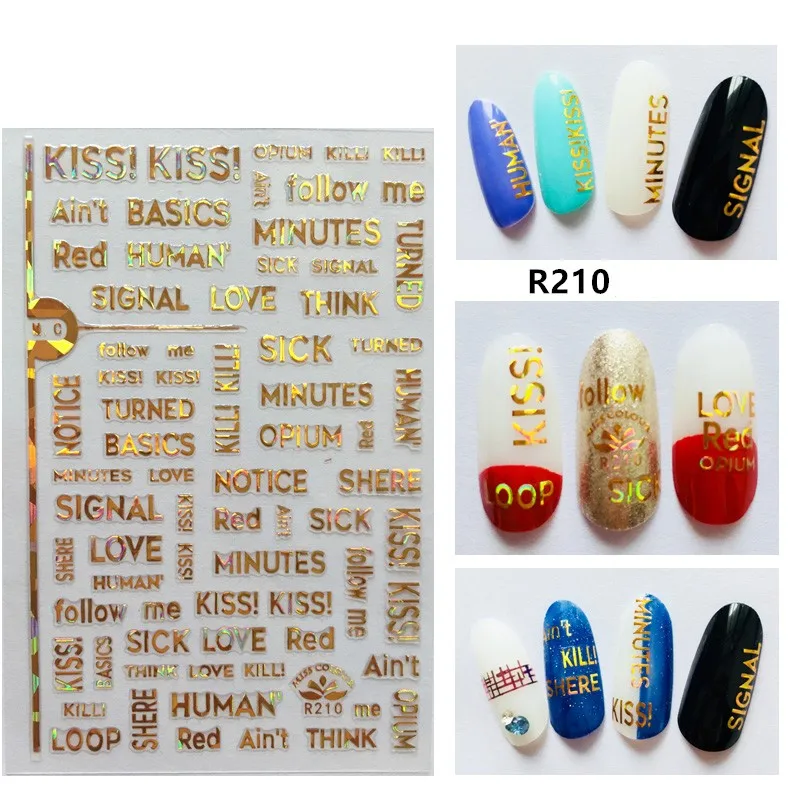 1 лист наклейка для дизайна ногтей металлическая звезда Луна золотые серебряные