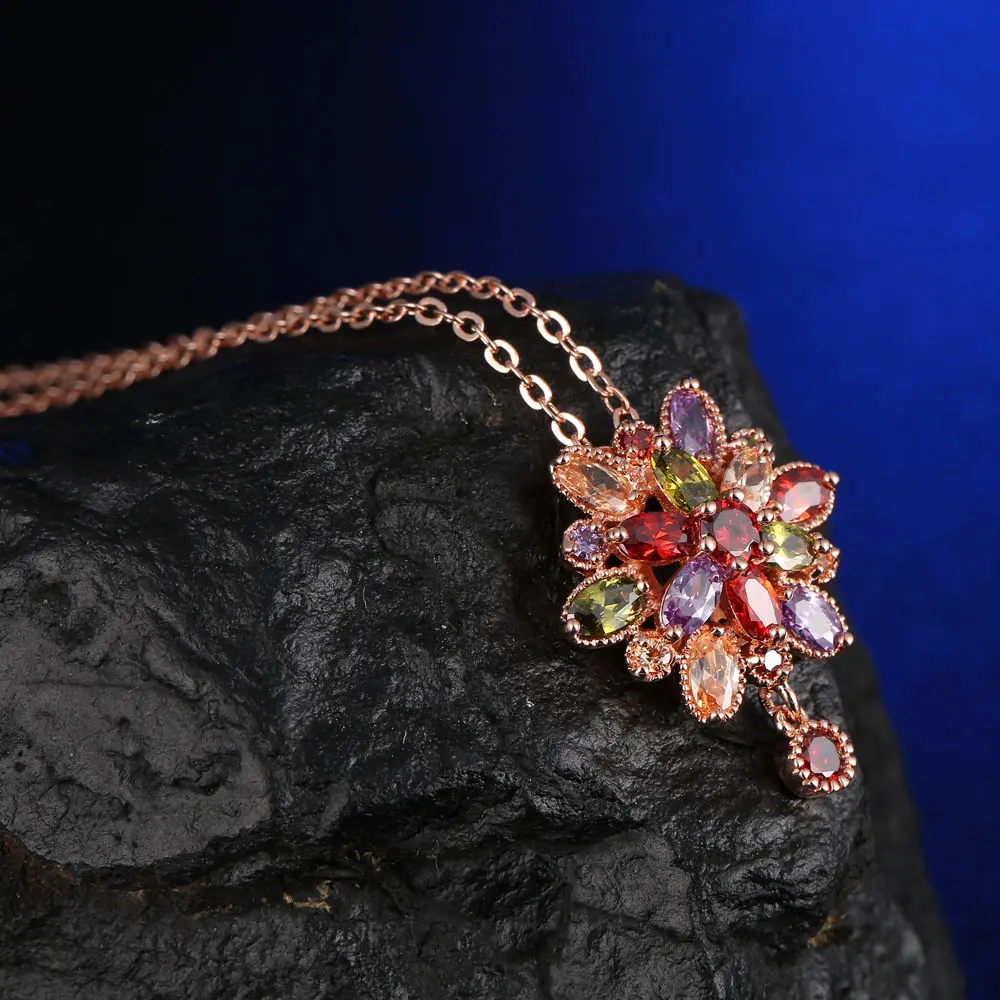 Модное женское ожерелье из натурального фианита ААА свадебное цвета розового