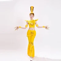 yellow dance suit for children and women yellow dance costume thousand hand kwan yin cosplay clothing festival dance costume