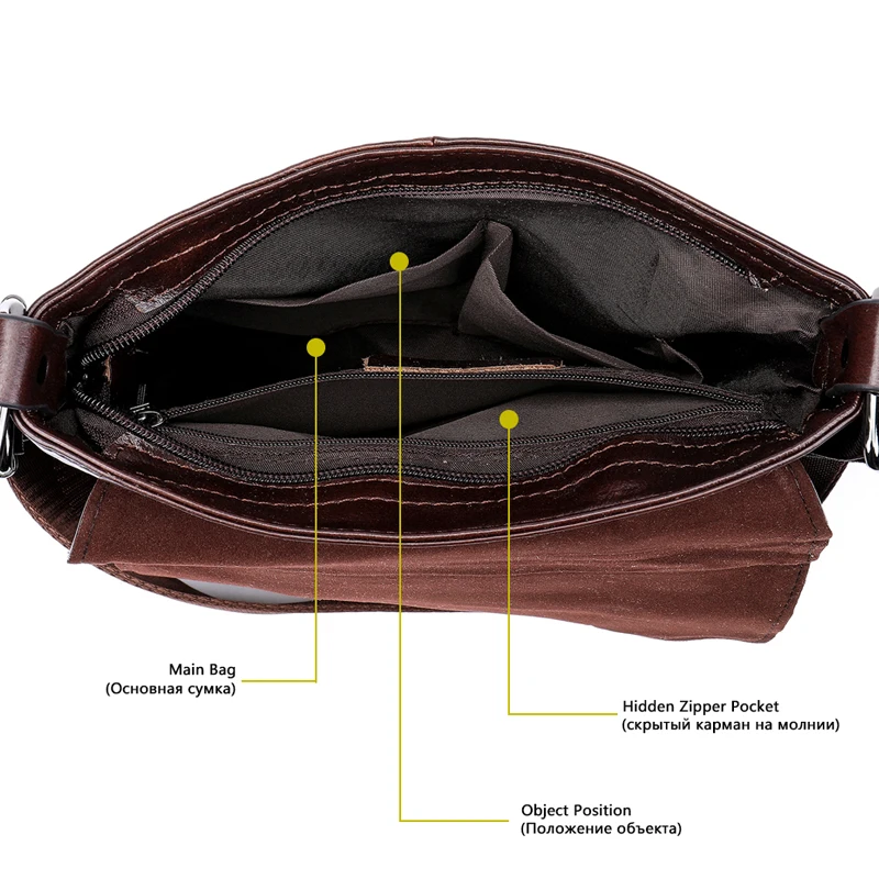Сумка на плечо WESTAL мужская из натуральной кожи саквояж кросс боди с клапаном