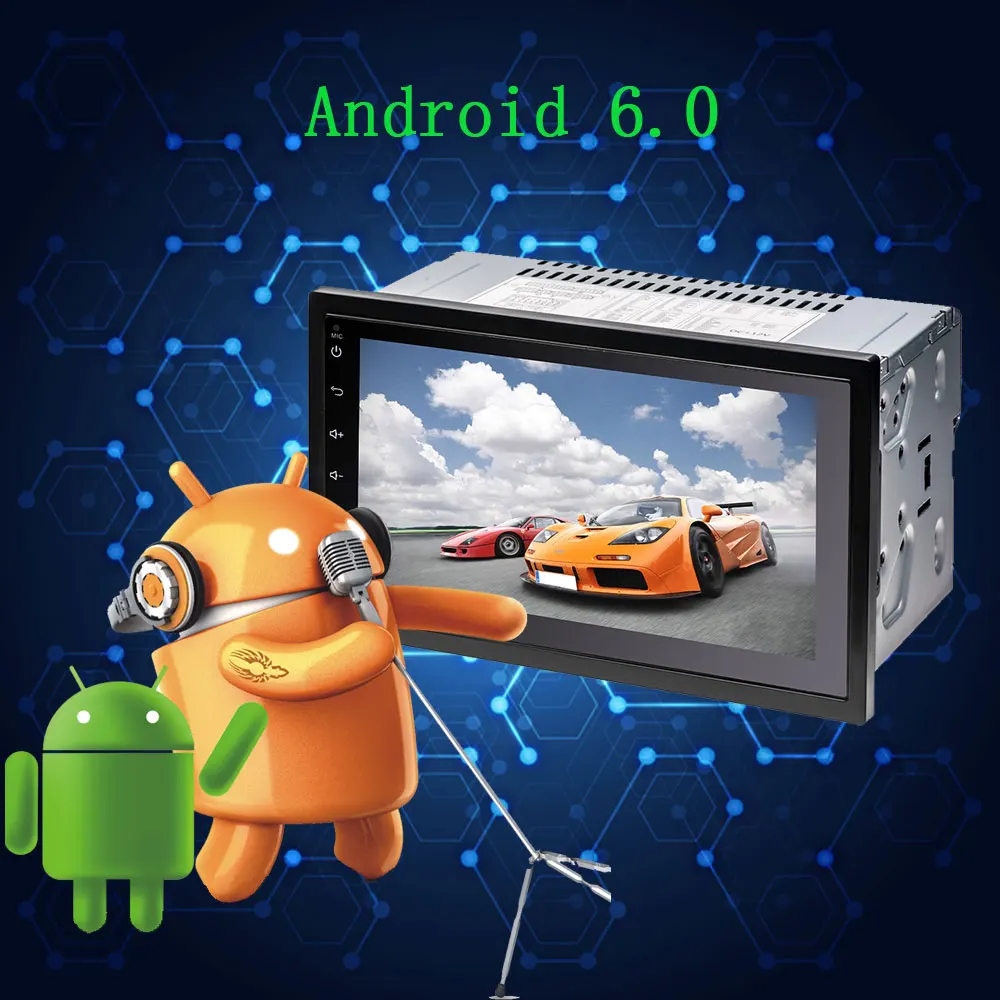 Podofo 2Din автомобильный радиоприемник gps навигация Авторадио Android 6 0 сенсорный экран