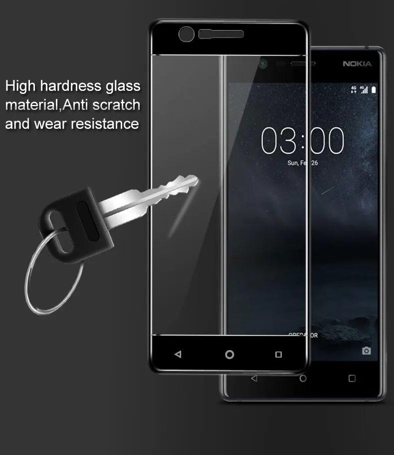 Полное покрытие закаленное стекло для Nokia 3 Защитная пленка для экрана для Nokia 3 стекло