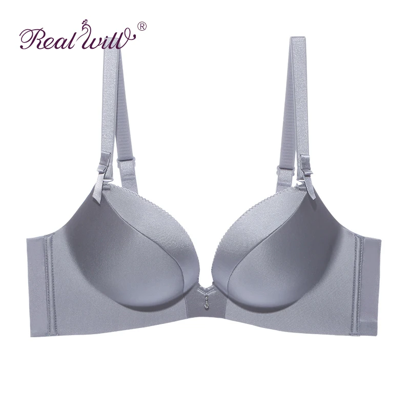 Realwill Шелковый бюстгальтер Лифчики без швов проволоки пуш ап сзади застежка