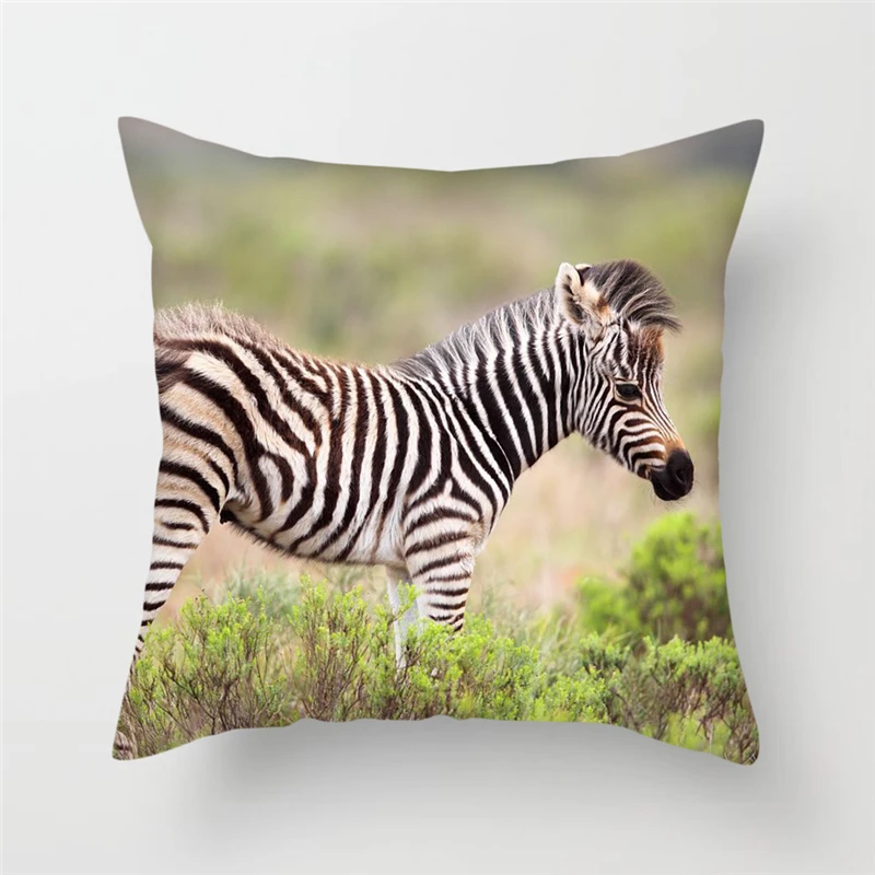 Декоративная подушка с принтом зебры для дивана спальни|Наволочки| |