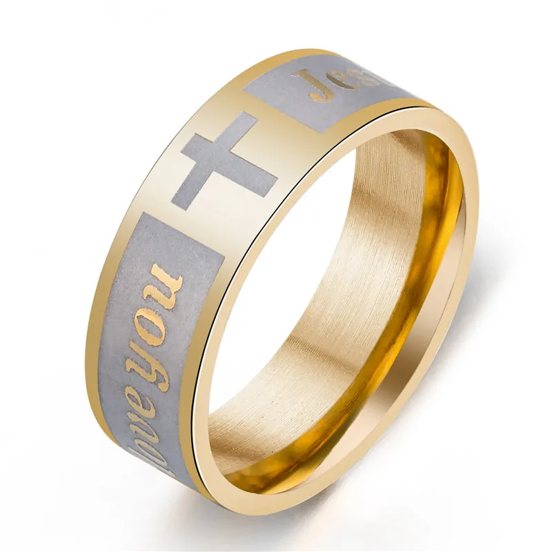 8 мм титановое кольцо с надписью Jesus Love You для мужчин Bible персонализированное из