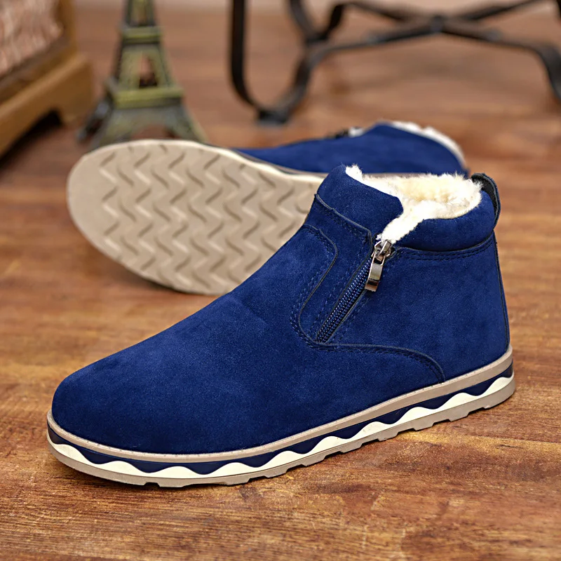 2018 мужские зимние теплые ботинки повседневная обувь мужская модная плюшевая