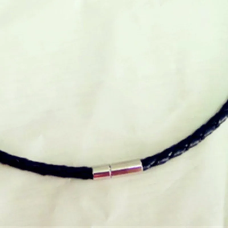 Лидер продаж 10 шт./лот 4 мм 12-30 дюймов черный плетеный кожаный шнур из