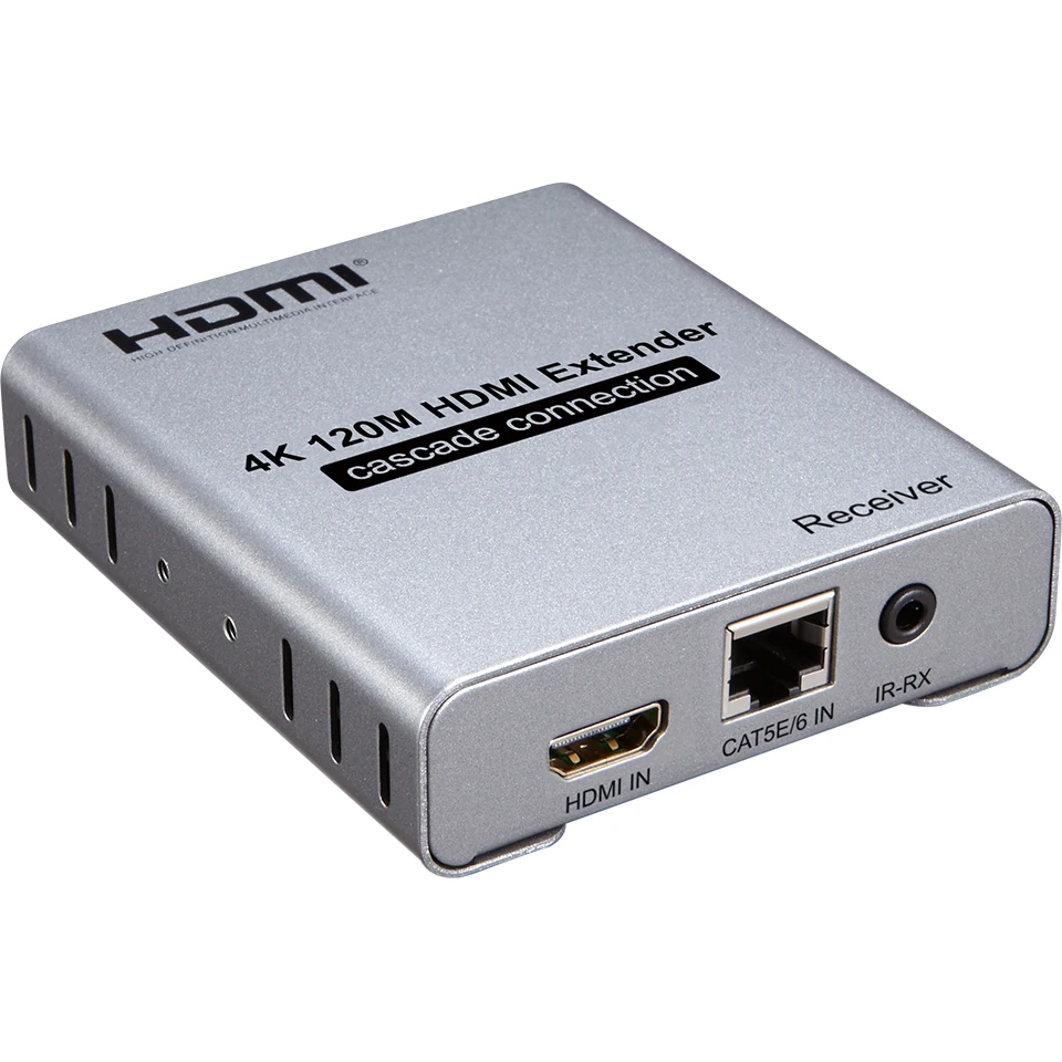 4 K 120 m HDMI удлинитель с петлей используйте кабель cat5e или cat6 вместо кабеля для