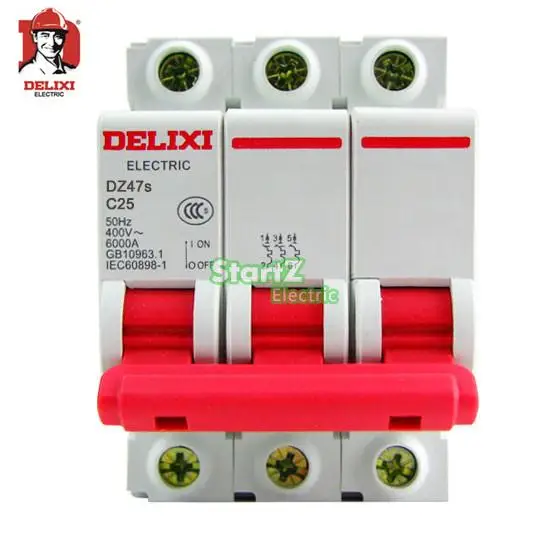 

32A 3P "C" изогнутый миниатюрный автоматический выключатель DZ47S DELIXI MCB
