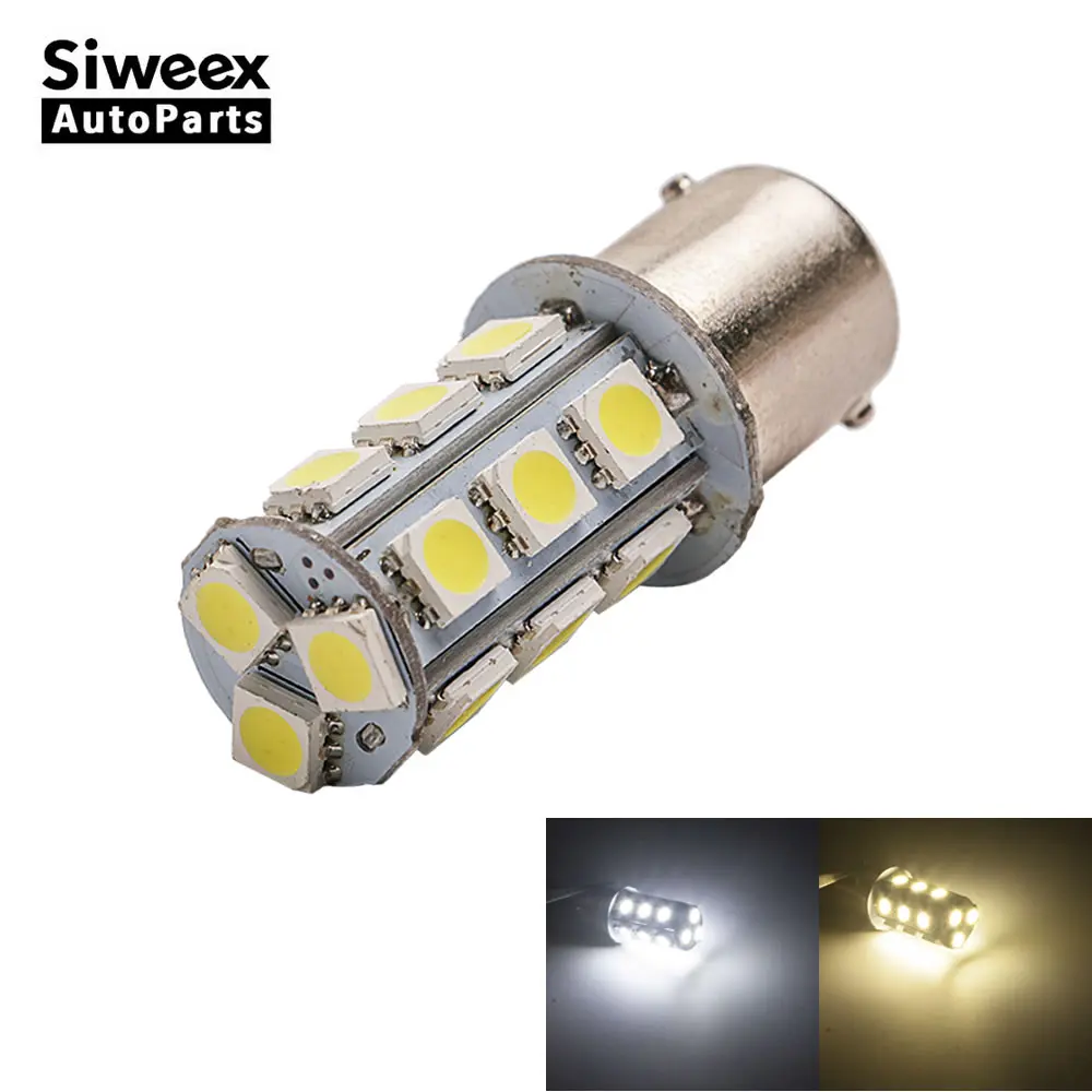 1 шт. BA15S 1156 Автомобильные светодиодные лампы 18 5050 SMD задние стоп сигналы теплый