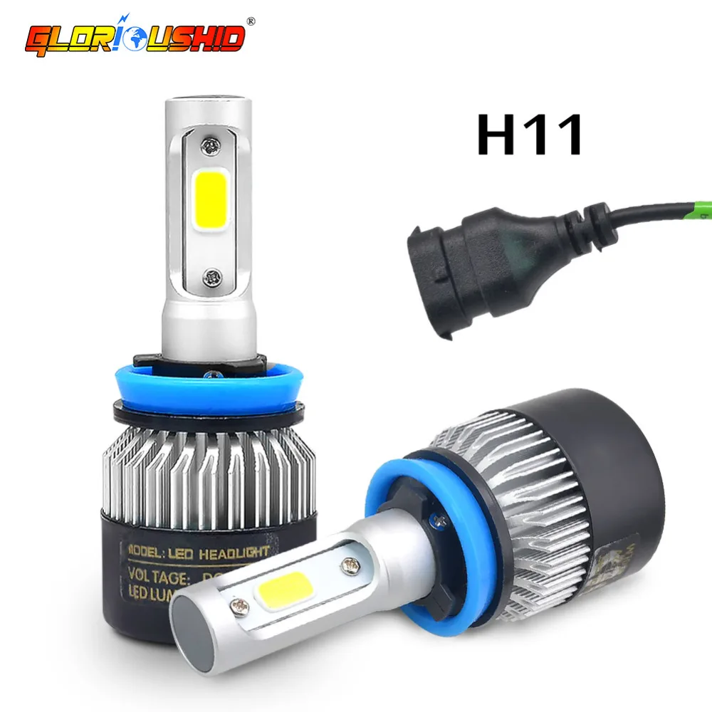 2 шт. H7 Led H4 H1 H3 H11 H8 H9 9005 HB3 9006 HB4 светодиодные Автомобильные фары автомобильные