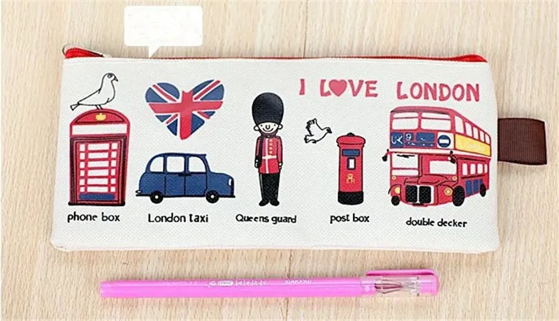 Сумка для макияжа с рисунком аниме девочек школьные Чехлы пенал косметички