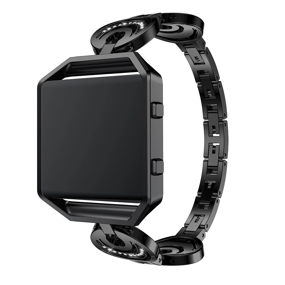 Для Fitbit Blaze ремешок для часов новые с Стразы Нержавеющая сталь Браслет замена