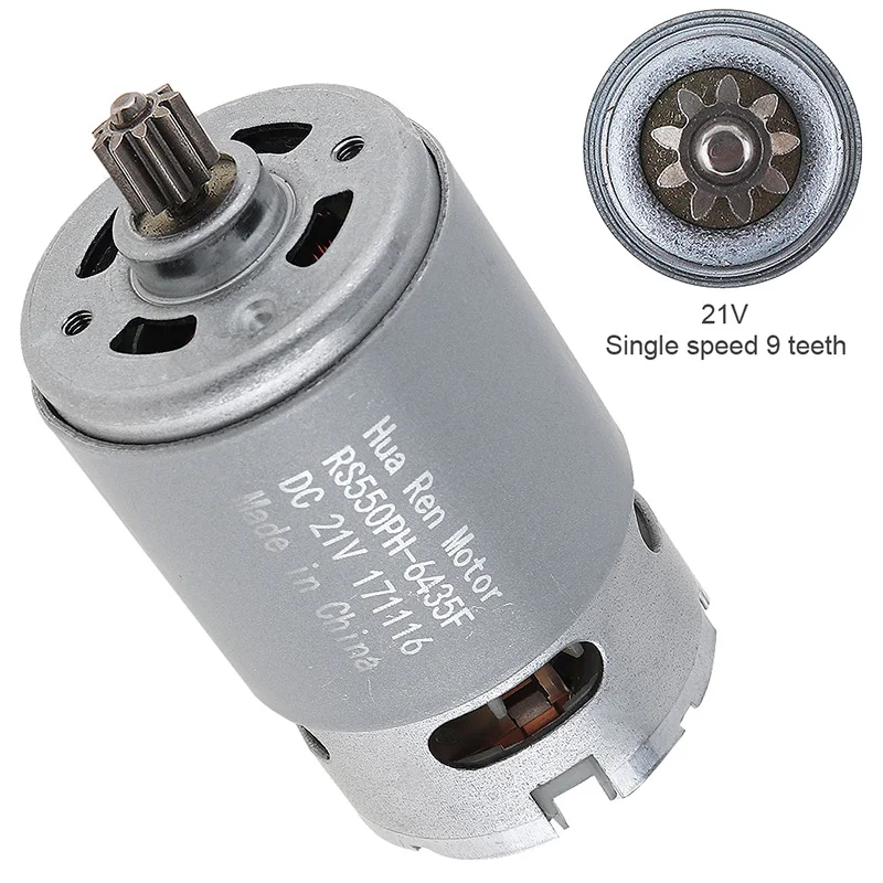 21V 9Teeth RS550 16,8 в/21 в/25 в 19500 об/мин двигатель постоянного тока с одной скоростью 9/12 зубьев и высокий крутящий момент коробка передач для электрической дрели/шуруповерта - Цвет: 21V 9Teeth