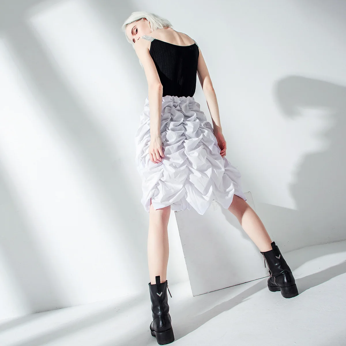 Объемная плиссированная трехмерная юбка во французском стиле романтичная супер