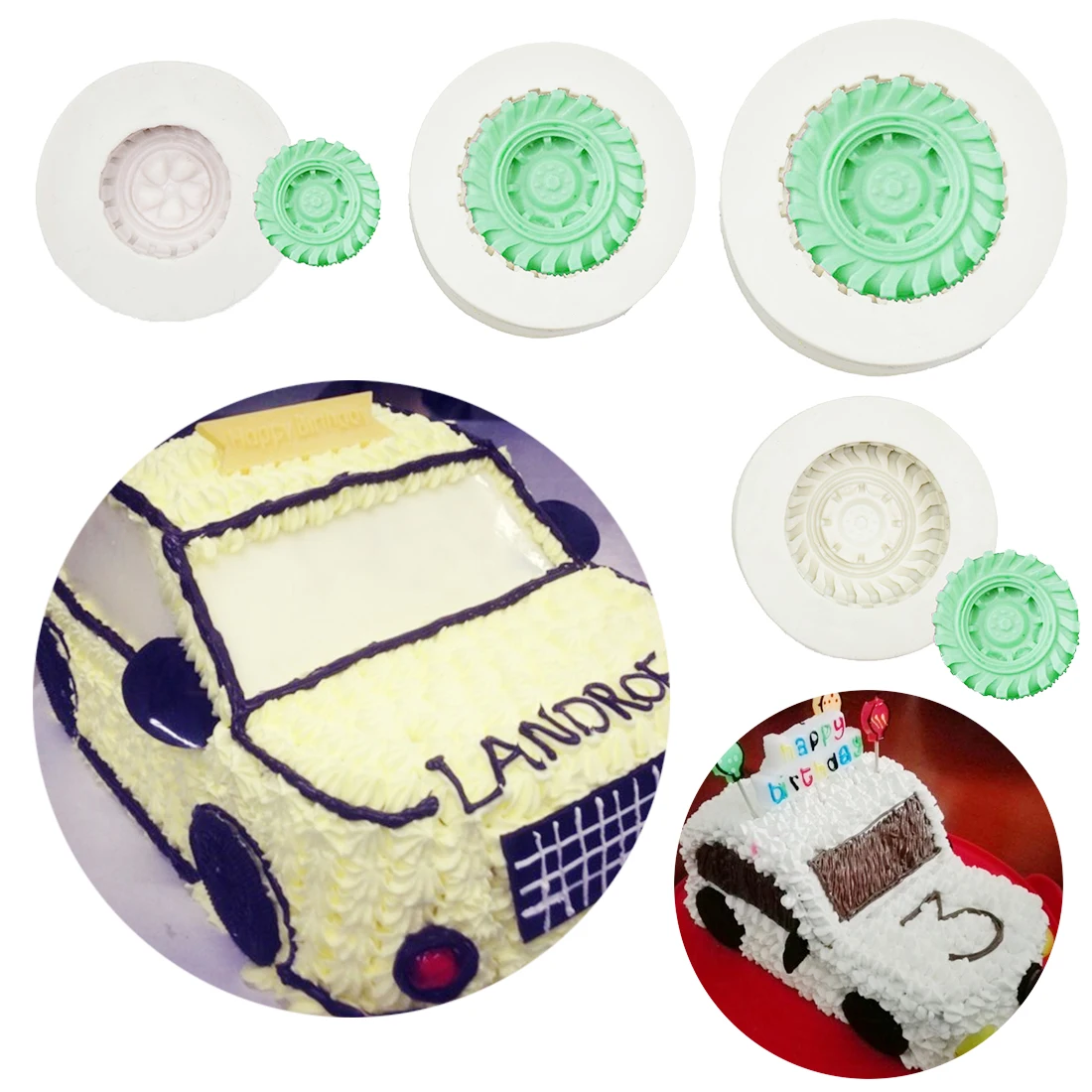 Форма для выпечки 1 шт. силиконовая форма торта с рисунком помады колес