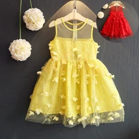 kids dance dresses for girls summer sleeveless fashion yellow red baby toddler girl princess lace dress birthday party gift