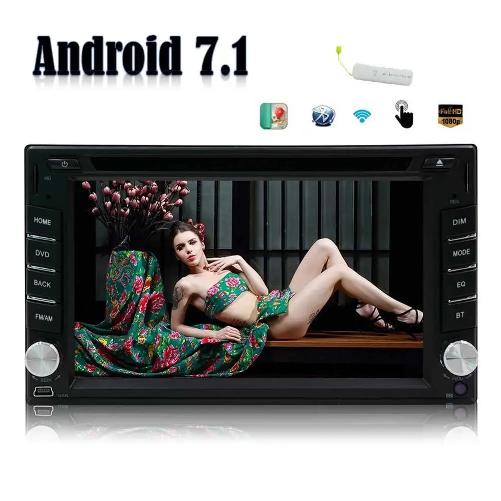 Android 7 1 автомобильный ПК Радио Стерео dvd-плеер головное устройство 2Din Авто gps
