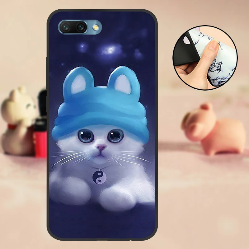CBGMG Чехол для huawei Honor 10, задняя крышка 5,84 дюйма, Черный Силиконовый ТПУ чехол для телефона, бамперы для huawei Honor 10, милые черные матовые чехлы - Цвет: CBGMG