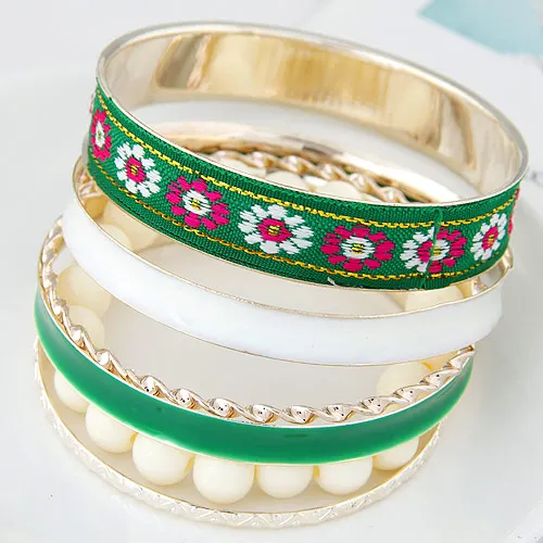 green Kymyad, многослойные браслеты золотого цвета, браслеты для женщин, Bijoux, браслеты с бусинами, цепочкой, в одном направлении, очаровательный браслет, маншет - Окраска металла: green