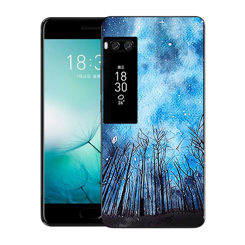 Чехол для Meizu Pro 7 мягкий силиконовый прозрачный чехол из ТПУ с принтом брака