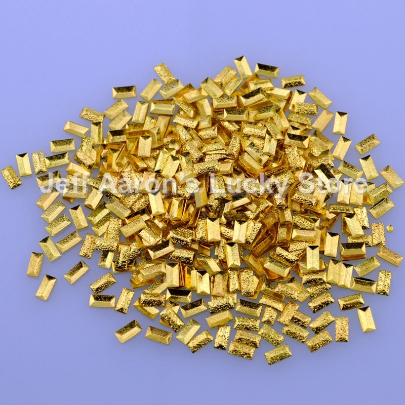 500 шт Золотые Серебряные Матовые металлические 3d украшения для дизайна ногтей