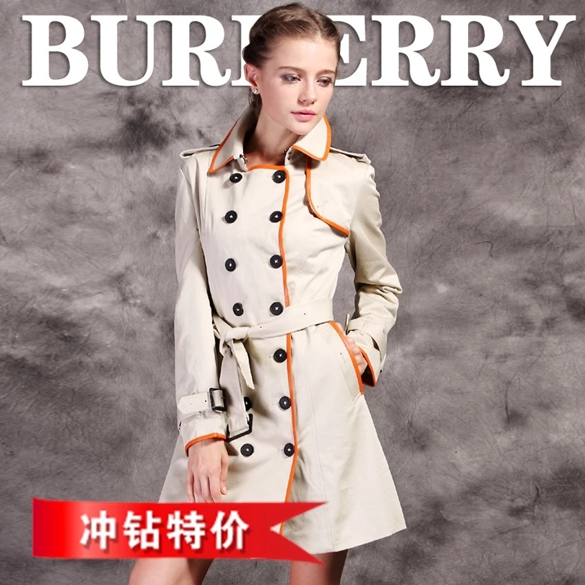 2014 spring and autumn classic plaid british style clothing medium-long outerwear female | Женская одежда