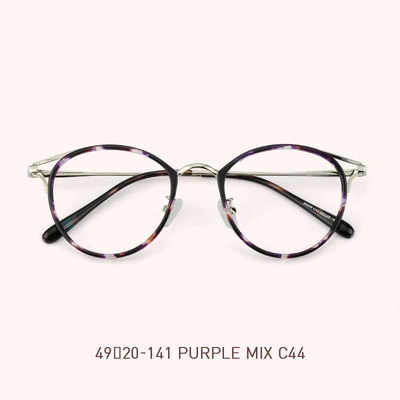 C44 Puple Mix Розовые оптические очки кошачий глаз, очки прозрачные оправы для женщин и девушек, прозрачные диоптрические женские круглые оправа для очков при близорукости 90029 - Цвет оправы: C44 Puple Mix